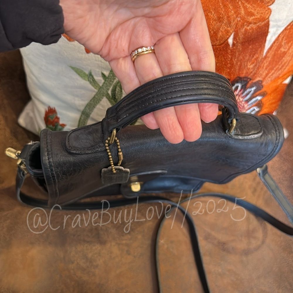 VINTAGE COACH STATION LEATHER CROSSBODY BAG w/HANGTAG &STRAP BRASS TURNLOCK VGVC - Picture 8 of 17